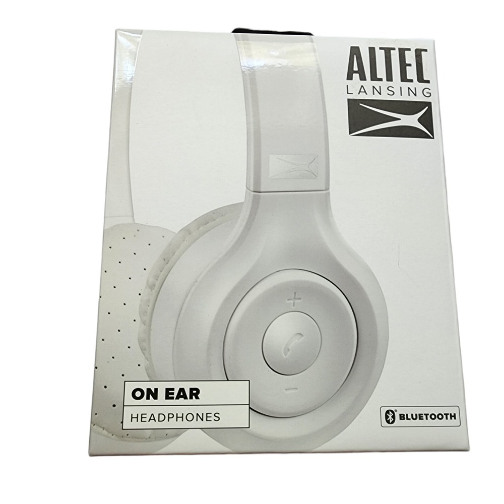 NEW ALTEC Lansing MZX330-WHT Bluetooth Headphones- Over Ear